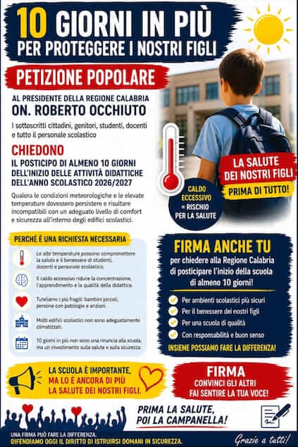 Scuola, parte la petizione per posticipare l’inizio delle lezioni